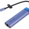 Hub USB RJ45 cu 3 porturi USB A și port USB C