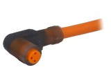 Conector M8 Mamă 3 PIN 2m unghi 90&deg; cu cabluri