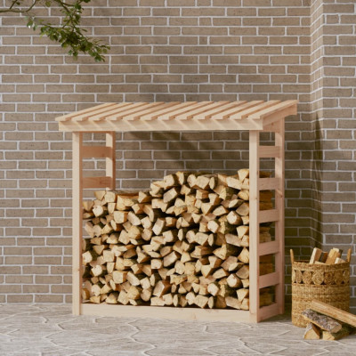 vidaXL Rastel pentru lemne de foc, 108x64,5x110 cm, lemn masiv pin foto