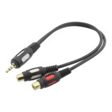 Cablu adaptor jack tata, stereo, 3,5 mm, tata la 2xRCA mama, 25cm, L101732