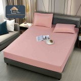 Cumpara ieftin Husa de Pat Impermeabila cu Elastic si 2 Fete de Perna 50x70cm,160 180x200cm, Roz-D123