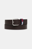 Tommy Jeans curea de piele culoarea maro, AM0AM13688