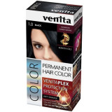 Vopsea de par permanenta Venita Plex, 125 ml, Nr 1.0, Negru