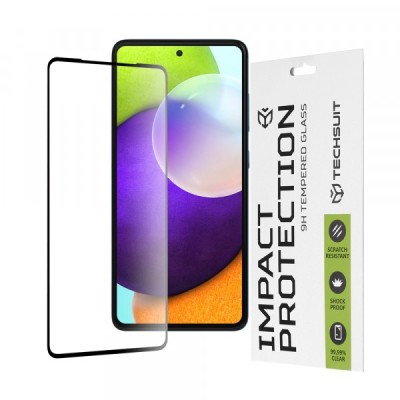 Folie de protectie Ecran Techsuit pentru Samsung Galaxy A52s 5G A528 / A52 5G A526 / A52 A525, Sticla Securizata, Full Glue, 111D, Neagra foto