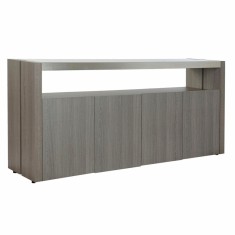 Servantă DKD Home Decor Gri Aluminiu Geam Dub Sticlă Temperată 165 x 39 x 76 cm