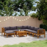 Gossi set mobilier gradina cu perne, 9 piese, lemn masiv de acacia