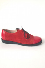 Pantofi din piele Oxford Pam Red, 37 foto