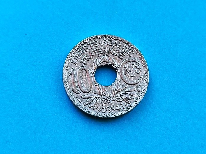 10 Centimes 1941 Franta-zinc-Erori