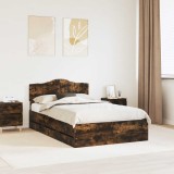 Cumpara ieftin Cadru de pat Stejar fumuriu 120 x 200 cm Lemn Ingineresc