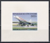 Coasta de Fildes 1977 - Istoria aviației, Colita NDT, MNH