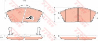 Set placute frana,frana disc HYUNDAI GETZ (TB) (2002 - 2010) TRW GDB3331 foto