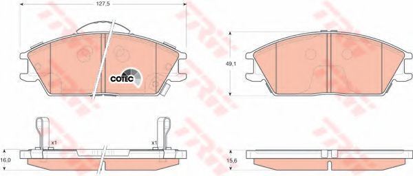 Set placute frana,frana disc HYUNDAI GETZ (TB) (2002 - 2010) TRW GDB3331