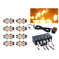 Set 8 stroboscoape 2 LED/unitate 12V MAR512