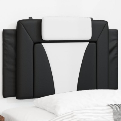 vidaXL Pernă pentru tăblie pat, negru și alb, 90 cm, piele artificială foto