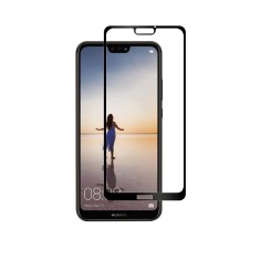 Folie de sticla FULL GLUE pentru Huawei P20 Lite, GloMax 5D Negru ,lipici pe toata suprafata