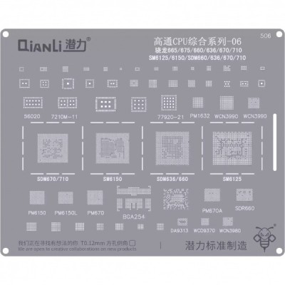 Sita BGA QIANLI QS506 pentru CPU Qualcomm SnapDragon 6 Series foto