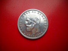 HOPCT ROMANIA 1 LEU 1906 [ 9 ] -CAROL I - ARGINT-JUBILIARA