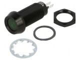 Lampă de control LED verde 12VDC &Oslash;12,7mm IP67