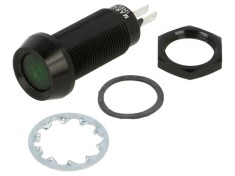 Lampă de control LED verde 12VDC &Oslash;12,7mm IP67