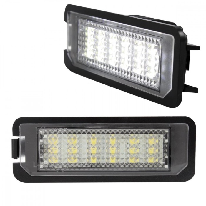 Set 2 lampi LED numar CANBUS fara eroare compatibile cu VW Passat B6 / B7 / CC, Golf 4 5 6 7, Up, Polo, Scirocco, Eos, Phaeton, Skoda Superb, Seat Alt