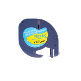 Banda Continua Etichete i-Aicon Compatibila Dymo Letratag DY91202, Galbena, 12mm x 4m, Banda Continua Etichete Compatibila Dymo Letratag DY91202, Band