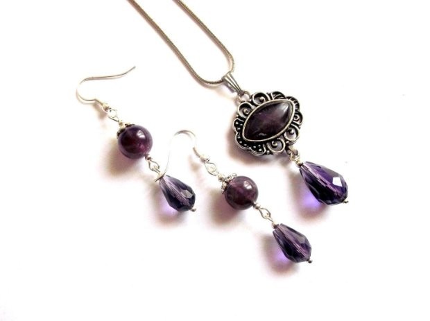 Set ametist , set bijuterie mov 39046