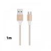 Cablu MicroUSB Devia Gracious Champagne Gold (1m, impletitura textila)