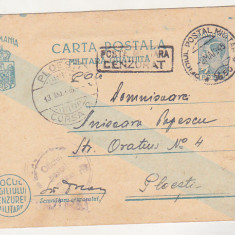 bnk cp Carte postala militara - 1945.- cenzura Posta militara - marca fixa