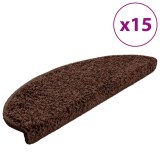 Cumpara ieftin Covorase pentru scari, 15 buc., 65x21x4 cm, maro, semirotunde, mari