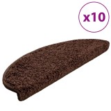 Cumpara ieftin Covorase pentru scari, 10 buc., 65x21x4 cm, maro, semirotunde, mari