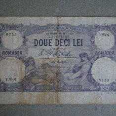 Bancnota 20 lei 19 Septembrie 1929 ROMANIA - Studiati Foto