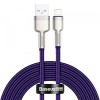 Cablu Date si Incarcare USB-A - Lightning Baseus Cafule Metal Series, 18W, 2m, Mov CALJK-B05, Apple