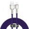 Cablu Date si Incarcare USB-A - Lightning Baseus Cafule Metal Series, 18W, 2m, Mov CALJK-B05