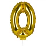 Balon Petrecere Folie 0, Auriu Metalizat, Lungime 34 cm, Lățime 24 cm, Oem