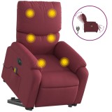 Cumpara ieftin Fotoliu de masaj electric rabatabil cu ridicare rosu vin textil