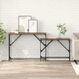 vidaXL Masă de consolă 2 pcs Lemn Vechi 100 x 28 x 75 cm Lemn compozit 882886