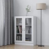 Cumpara ieftin Dulap cu vitrină, alb, 82,5 x 30,5 x 115 cm, lemn prelucrat