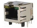 Conector RJ45 soclu ecranat Cat 5 cu LED aurit TE Connectivity