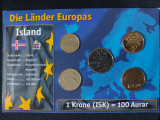 Seria completata monede - Islanda 1991-2011 , 5 monede, Europa