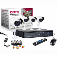 Sistem de supraveghere video cu 4 camere CCTV + DVR foto