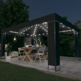 Pavilion cu sir de lumini LED, antracit, 3x4 m