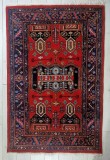 Covor Oriental L&acirc;nă &Icirc;nnodat Manual, Herabad Extra (128x194 cm) &ndash; Stare Impecabilă _ Model tribal geometric stil Hosseinabad / Hamadan