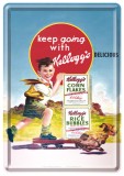 Placa metalica - Kellogg&#039;s - Keep Going - 10x14 cm, Nostalgic Art Merchandising