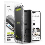 Folie pentru iphone 16 plus / iphone 15 plus (set 2) - ringke easy slide tempered glass - privacy