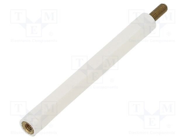 Bucşă izolantă DREMEC M3 poliamidă 55mm UL94V-2 albă