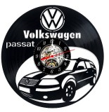 Ceas Perete Disc Vinil VW Passat Variant Logo Decupat Negru 30cm Decorativ Auto Pasionati