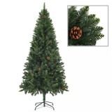 Brad de Crăciun artificial cu conuri de pin, verde, 180 cm