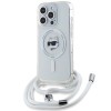 Husa MagSafe pentru Apple iPhone 15 Pro, Karl Lagerfeld, IML Crossbody Choupette&#039;s Head with Strap, Transparenta