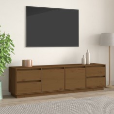 vidaXL Comodă TV, maro miere, 176x37x47,5 cm, lemn masiv de pin 814322