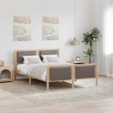 VidaXL Cadru de pat Maroniu și taupe 140 x 190 cm Lemn masiv de pin 3394326